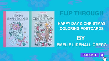 NEW Emelie Lidehäll Öberg Postcard Books | Hand-Drawn and Cosy Coloring Postcards #flipthrough