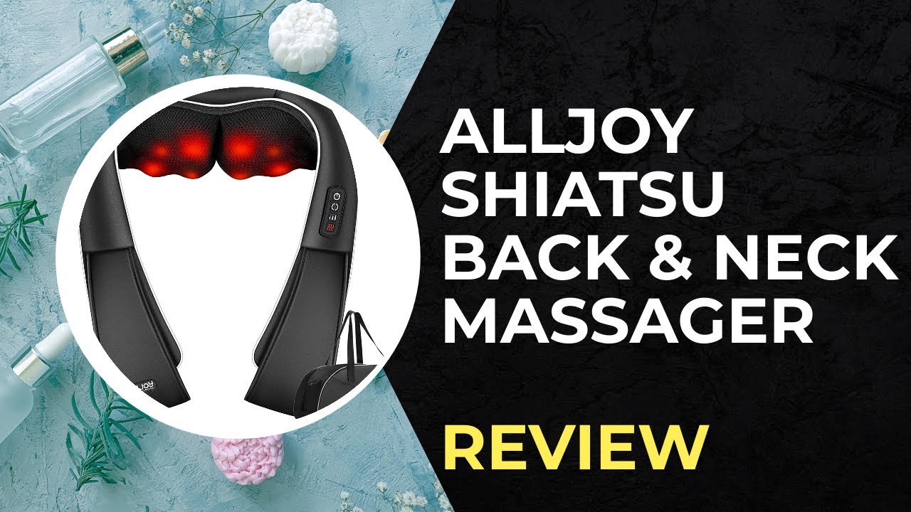 ALLJOY Cordless Shiatsu Neck and Back Massager with Soothing Heat