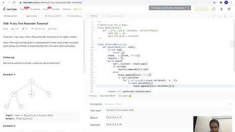 Leetcode-590 : n-ary postorder traversal (non-recursive solution with visited status)