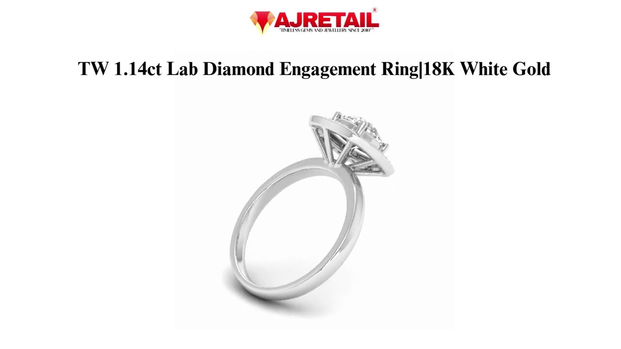 TW 1.14ct Lab Diamond Engagement Ring | 18K White Gold | Premium Ring