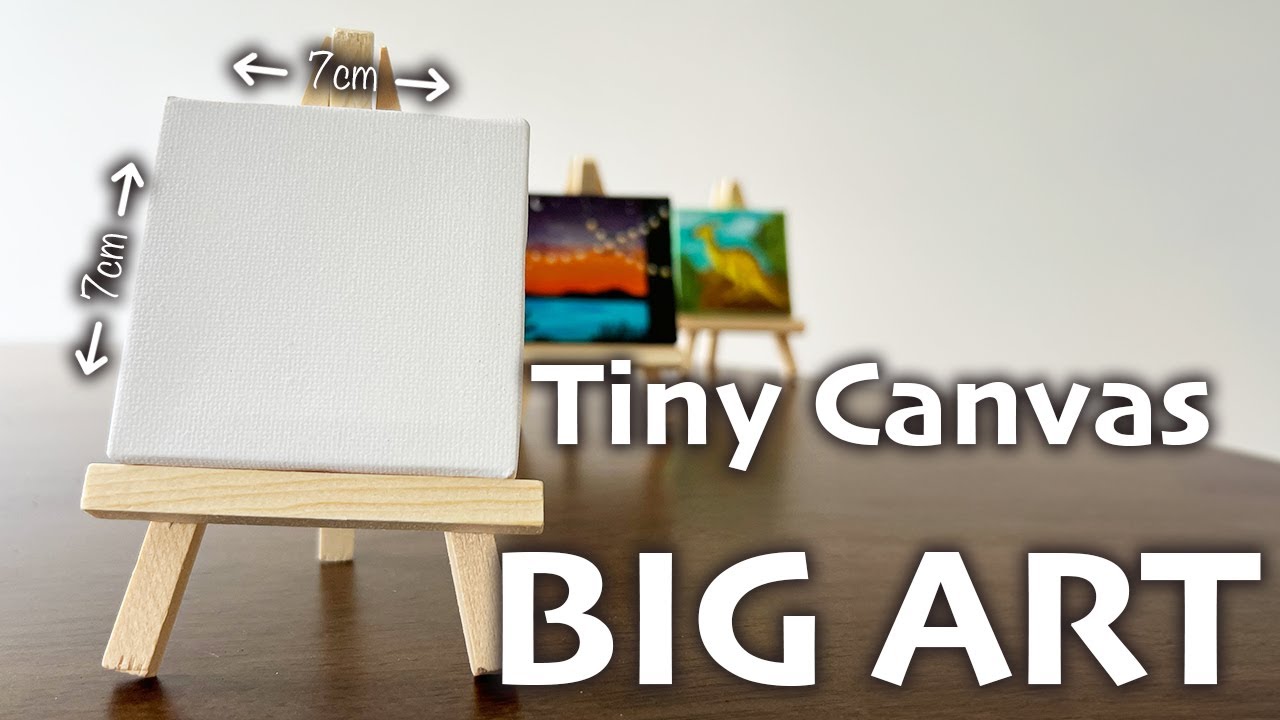 Painting Tiny Worlds: Sunset & Parasaurolophus on Mini Canvases