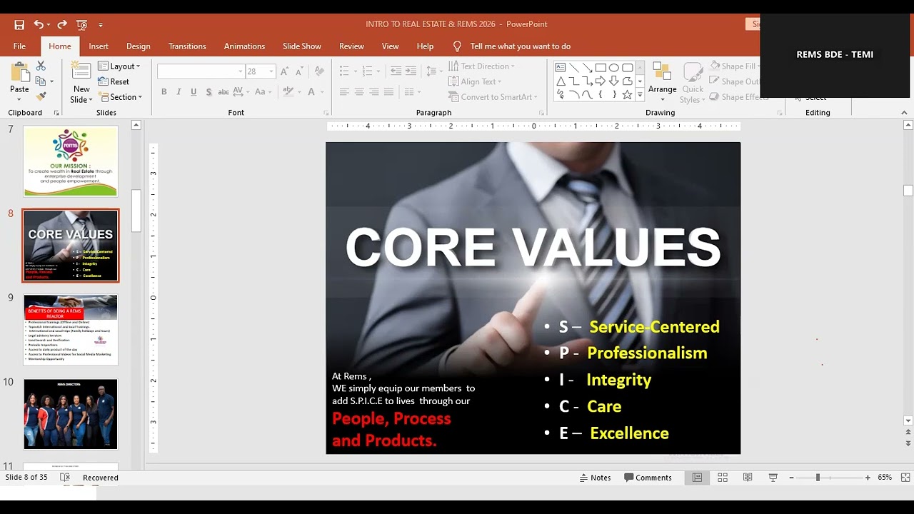 INTRO TO REMS AND REAL ESTATE