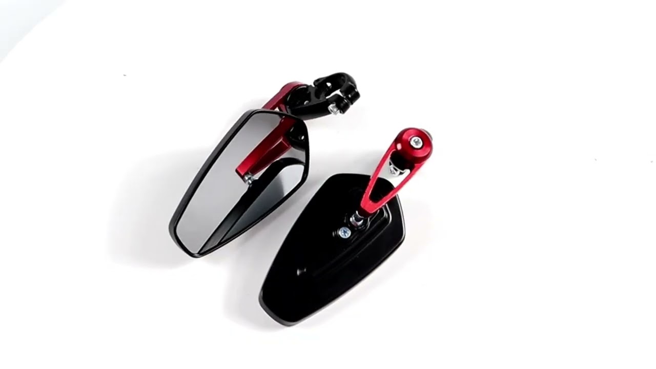 2 Pieces Motorcycle Handlebar End Mirrors, 360° Rotatable Side Mirror, Universal Fit for Cruiser