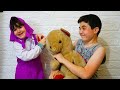 Celina pretend to be Masha and the Bear with Hasouna - سيلينا تتظاهر انها ماشا مع حسونة