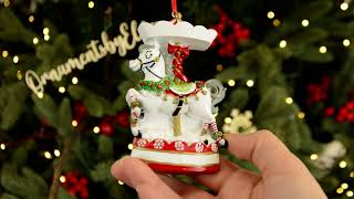 Ornaments by Elves: Personalized Red Carousel Baby First Christmas Ornament OBE-OR2392