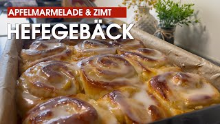 Fluffig saftige Plunderstücke   Hefeschnecken mit selbstgemachter Apfelmarmelade #backen