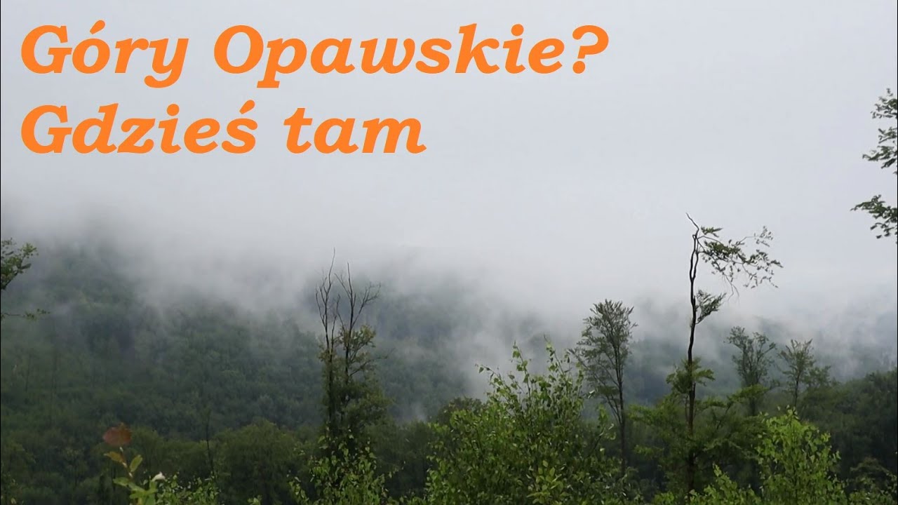 Góry Opawskie jakieś takie niewyraźne. Biskupia Kopa we mgle. Drabinka robi wrażenie