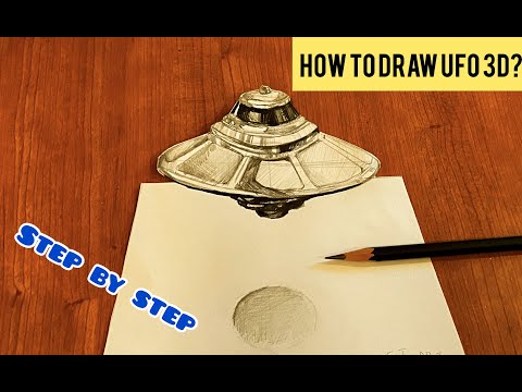 How to draw a UFO step by step easy | 3D drawing tutorial 2020
