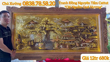 Tranh Cội Nguồn Quê Hương Bằng Đồng Khung Gỗ Sồi 1m2*2m3 - Giá Tại Xưởng