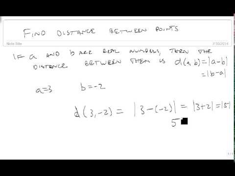 Find distance between two points on a real number line