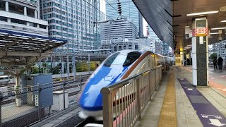 W7系 W5編成 回送電車として東京駅20番線に到着するシーン