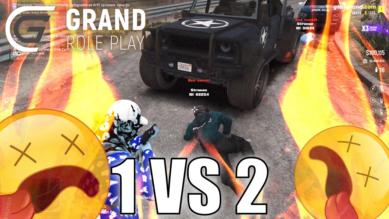 @GTA5RPGrandRolePlay GRAND RP RS - 1 VS 2 KERA REŠENO LAGANO!!! - YouTube