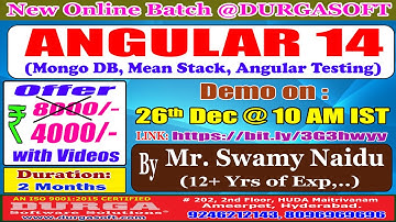ANGULAR 14 Online Training @ DURGASOFT