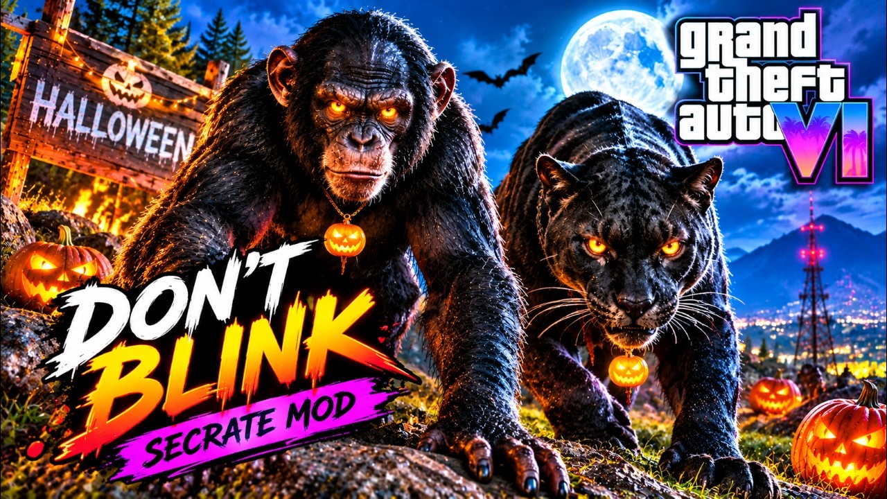 Video thumbnail for GTA 6 - DON’T BLINK SECRET MOD 😱🐒 BLACK CHIMP & PANTHER Halloween Horror! | GTA V