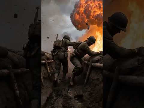 WWII Soldiers Face Massive Explosion in the Trenches 😱 | Intense War Drama #Shorts