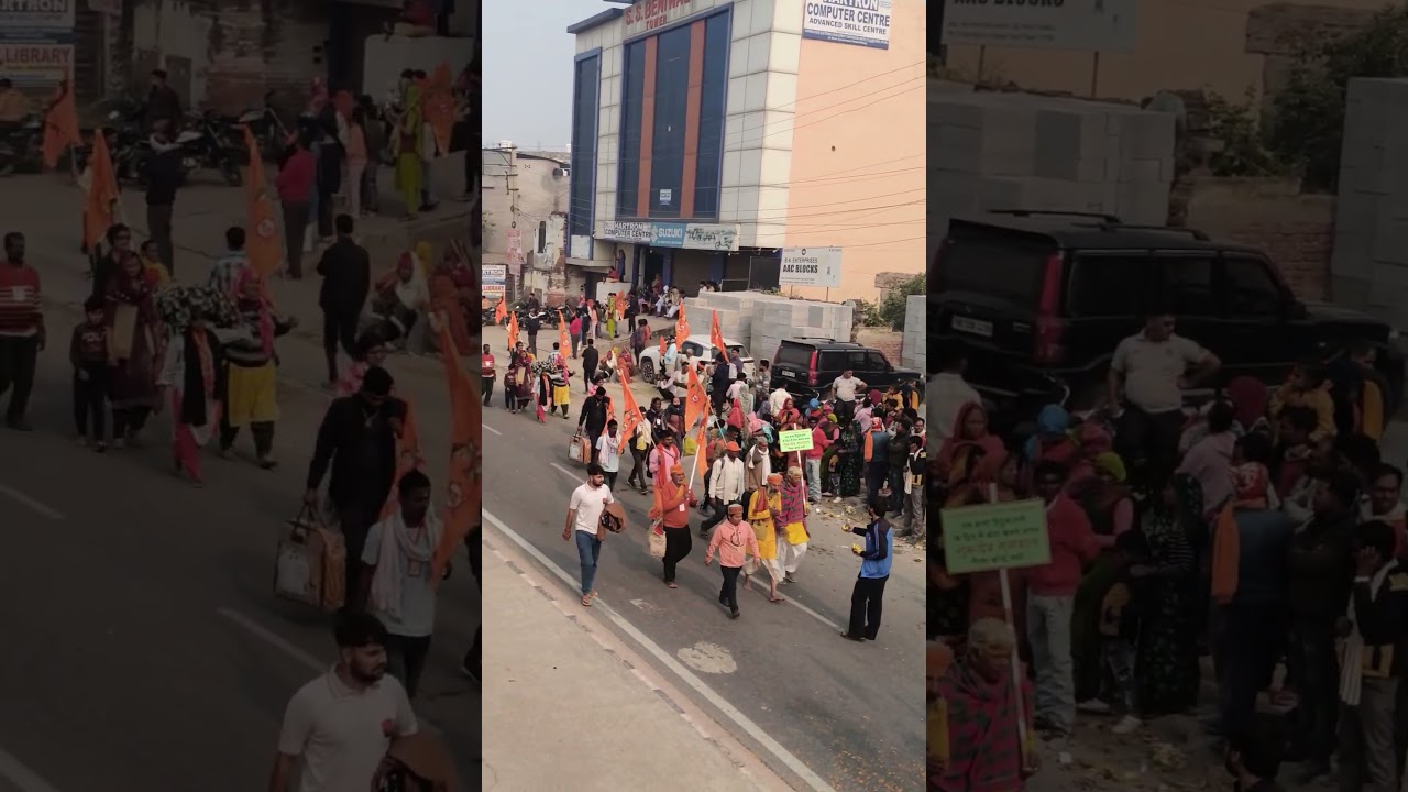 log relly m naachte hue ja rhe h Bageshwar maharaj ki relly 