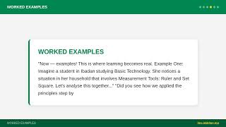 JSS 1 Basic Technology - Measurement Tools: Ruler and Set Square | Nigerian Curriculum