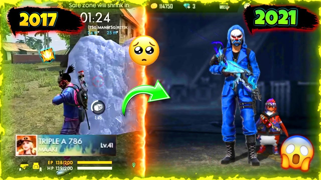 FREE FIRE PLAYERS 2017 VS 2021 । FREE FIRE OLD PLAYERS - GARENA FREE FIRE OLD PLAYERS UID IN 2021!!