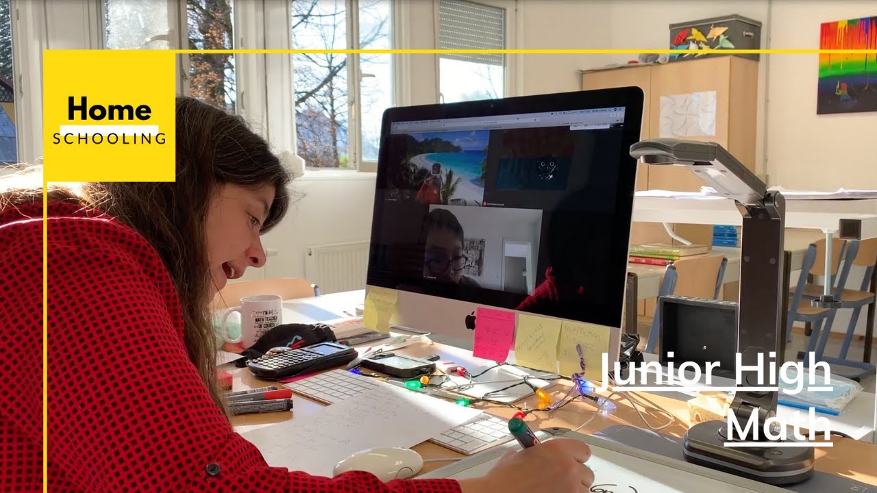 Students learn math from home during pandemic lockdown