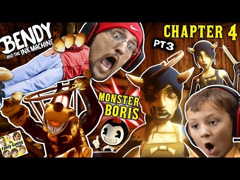BORIS the MONSTER WOLF & Two Alice Angels? Bendy & the Ink Machine BOSS Fight (FGTEEV Chapter 4 #3)