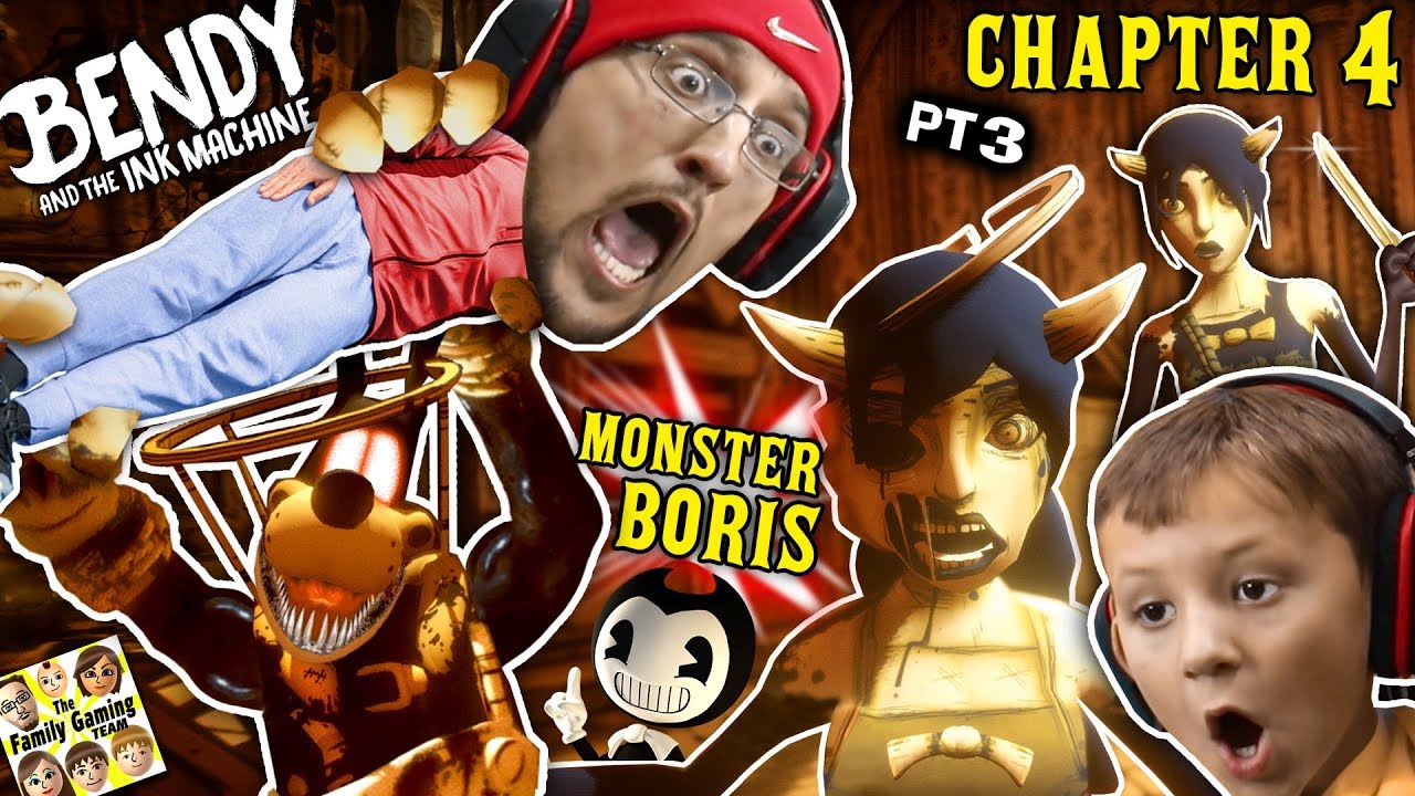 Boris The Monster Wolf Two Alice Angels Bendy The Ink Machine Boss Fight Fgteev Chapter 4 3 Youtube - bendy roblox fgteev