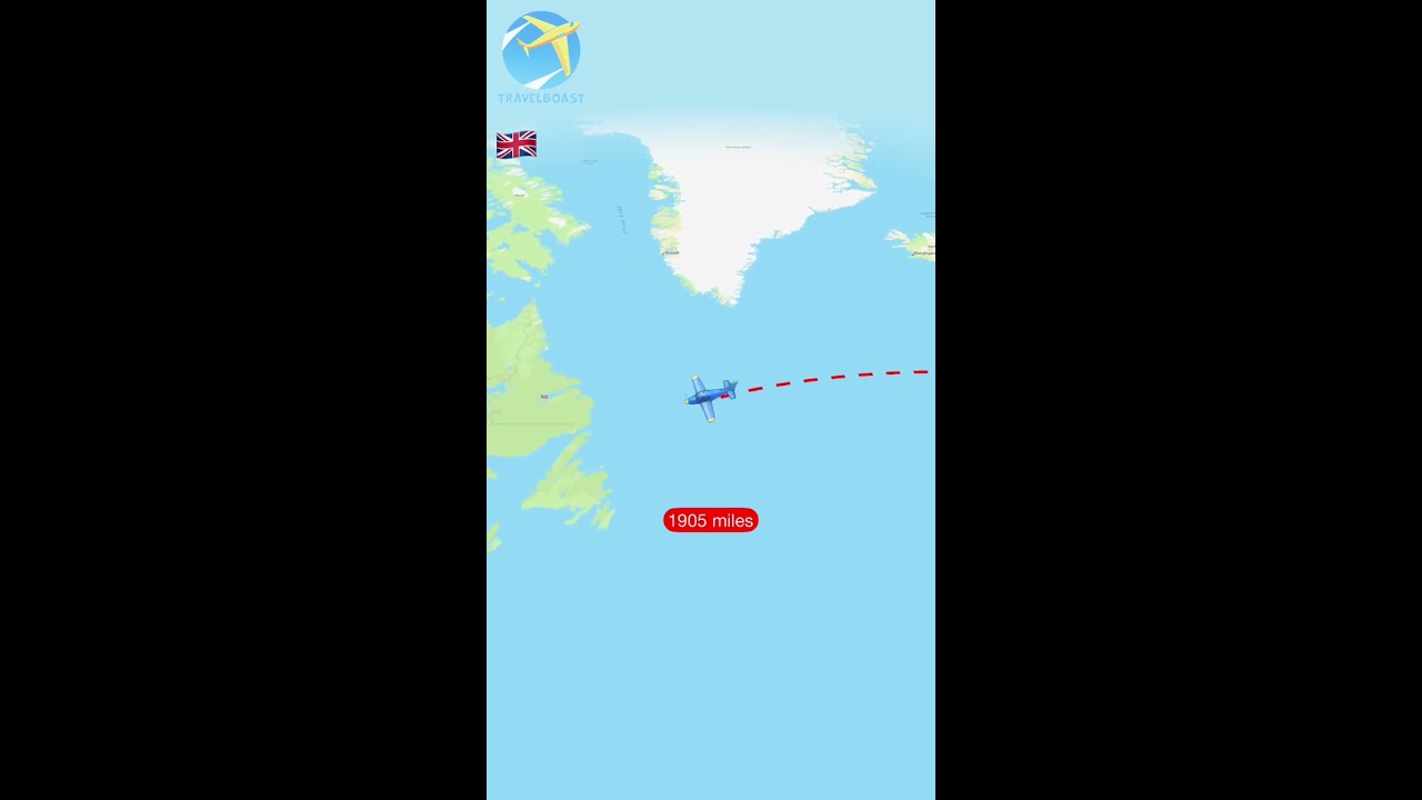 Distance Flying Between London and New York