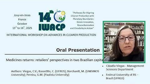 Claudia Viegas - Oral Presentation - 14th IWACP - Medicines Returns: Retailers’ Perspectives...