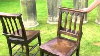 Oak Church Chairs from Christ Church in Oxford University They are very solid and sturdy All of the chairs are the same condition, 