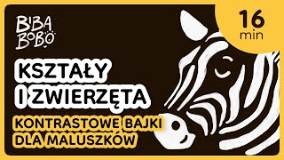 Zwierzęta I Kształty Czarno-Białe Wzory Rozwój Wzroku Sensoryczna Animacja Dla Niemowląt Kontrastowe