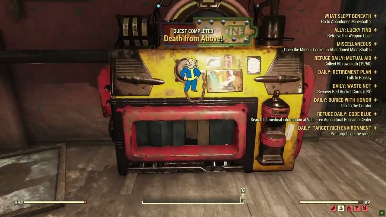 Fallout 76 Spending 4999 Scrips for 3 Stars Legendary Armor Parts at The Rusty Pick