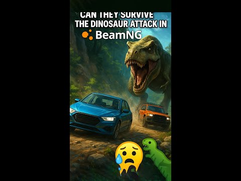 No Way Escape! Can They Survive the Dinosaur Attack in BeamNG?! 😱🦖
