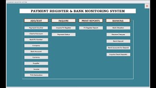 Payment Voucher Register & Bank Monitoring System