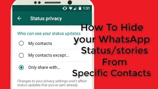 How can i Hide My WhatsApp onlie Status/stories From Specific Contacts 2018(Hindi) screenshot 1