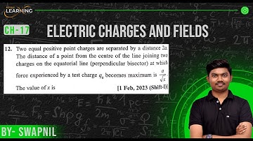 Two equal positive point charges are separated by a distance 2a.The distance of a point from the