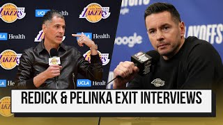 Lakers general manager Rob Pelinka and head coach JJ Redick's end of season press conference