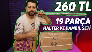 260 TL'YE 19 PARÇA ECGSPOR 55 KG DAMBIL VE HALTER SETİ