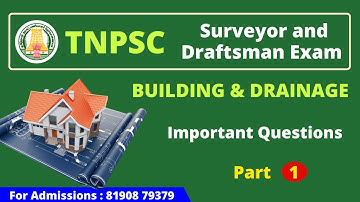 TNPSC Field Surveyor & Draughtsman Expected Questions -BUILDING& DRAINAGE l Test Series Available