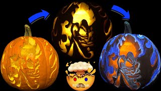 DIY Halloween Pumpkin Carving With UV Black Lights And UV Paint!