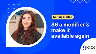 KDS | 9- 86 a modifier & make it available again