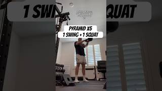 Brutal squat & swing combo. Can you go to 5? #gym #kettlebell #legs