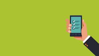 Online Survey From Smartphone Over Green Background High Definition Colorful Animation
