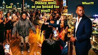 Billionaire Frọze as he saw Some Rich People Laughing as They Make a Homeless Lady Dance for Bread..