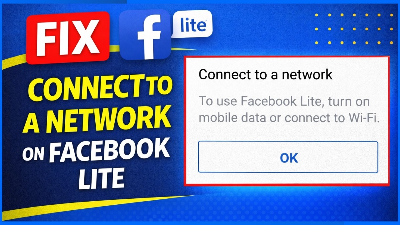 Facebook Lite “Connect to a Network” Error Fix | Turn On Mobile Data or ...