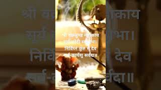 श्री वक्रतुण्ड महाकाय सूर्य कोटी समप्रभा।निर्विघ्नं कुरु मे देव सर्व-कार्येशु सर्वदा॥