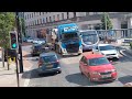 Travelling along on a Volvo B9 in Bristol Broadmead 