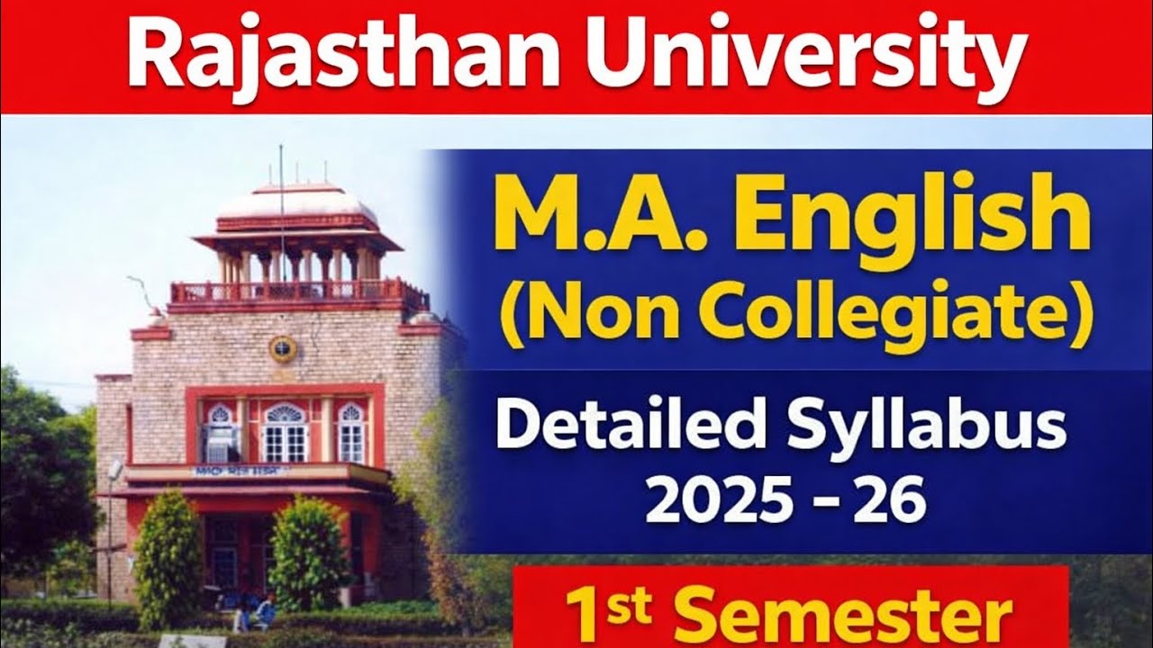 M.A. English(Non Collegiate) 1st Semester Detailed Syllabus 2025-26||Rajasthan University 