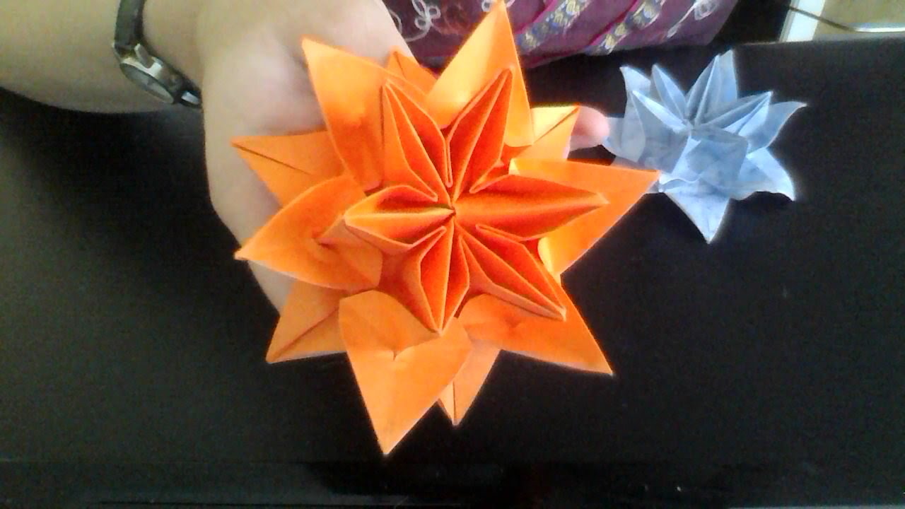 paper mache Origami Lotus Water Lily flower instructions