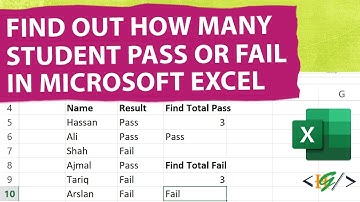 How to Find Total Students Pass & Fail in Microsoft Excel | Count