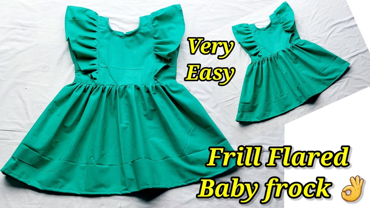 DIY baby frock cutting and stitching / frills frock design / baby