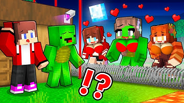 MAIZEN : JJ and Mikey Security House vs LOVE CURSE of GIRLS - Minecraft Animation JJ & Mikey